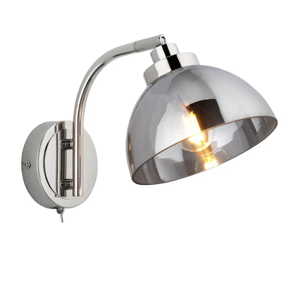 Caspa Smoked Glass Wall Light