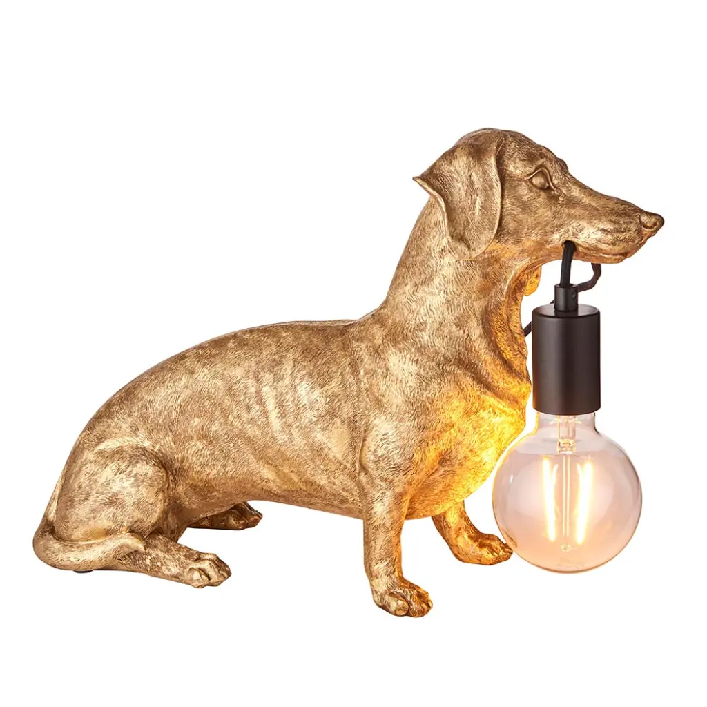 Gold Dachshund Table Lamp