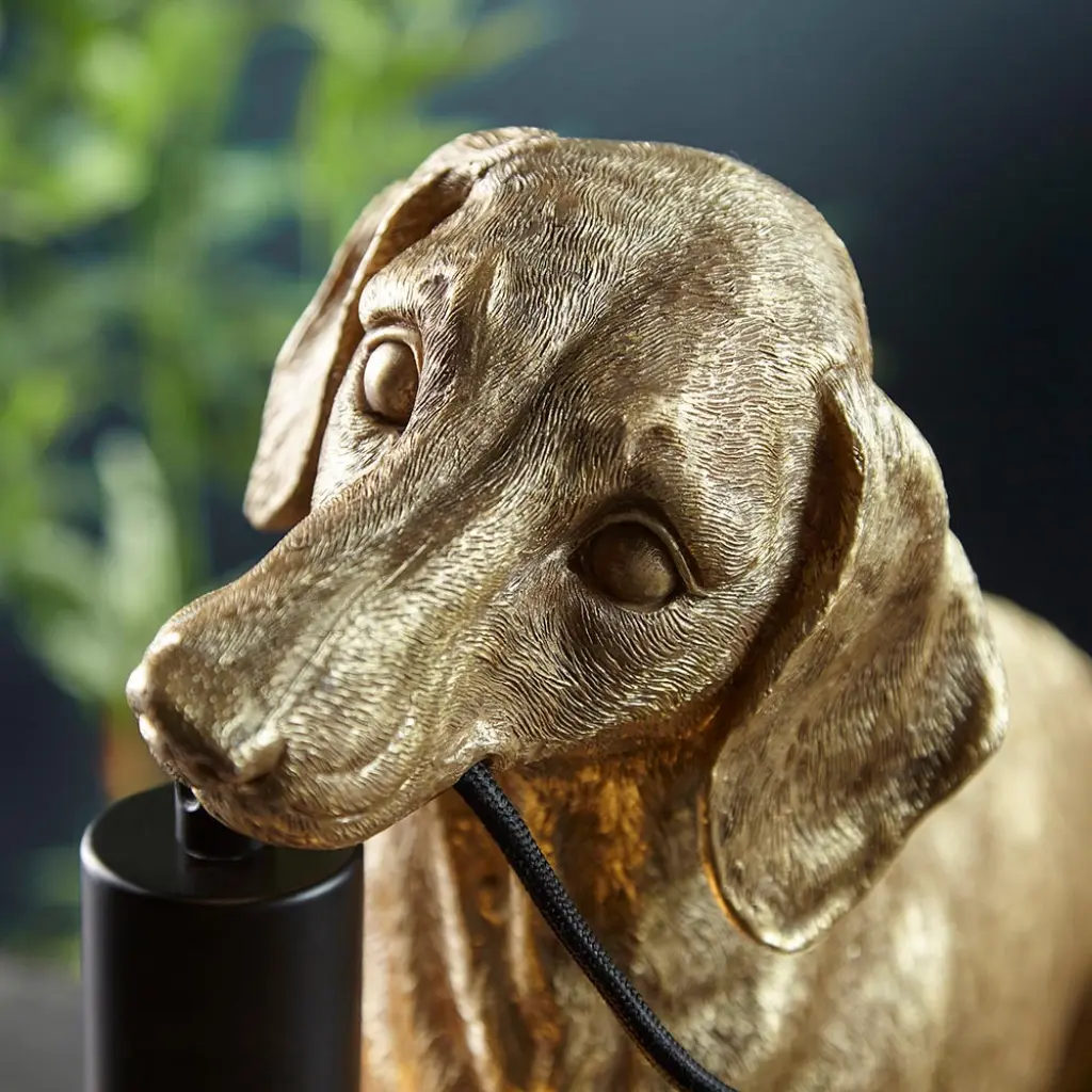 Gold Dachshund Table Lamp