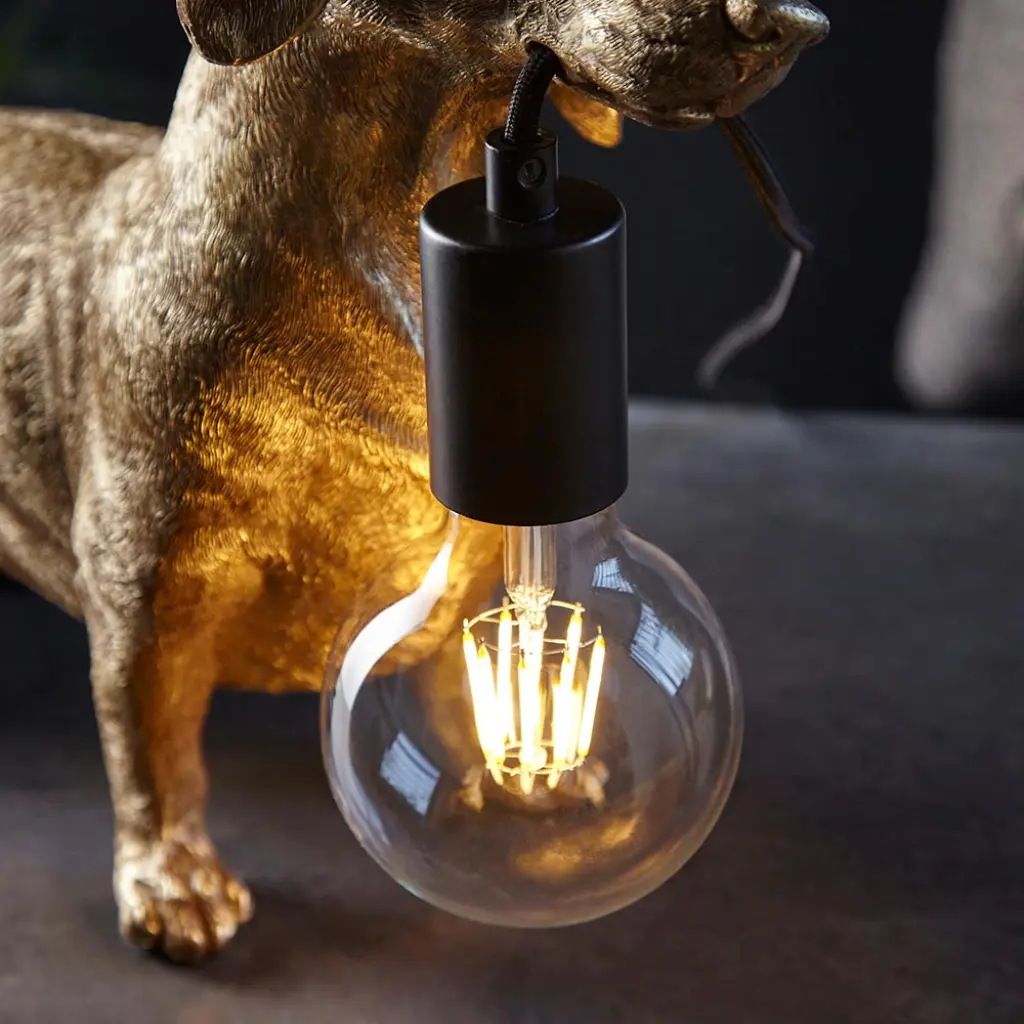 Gold Dachshund Table Lamp