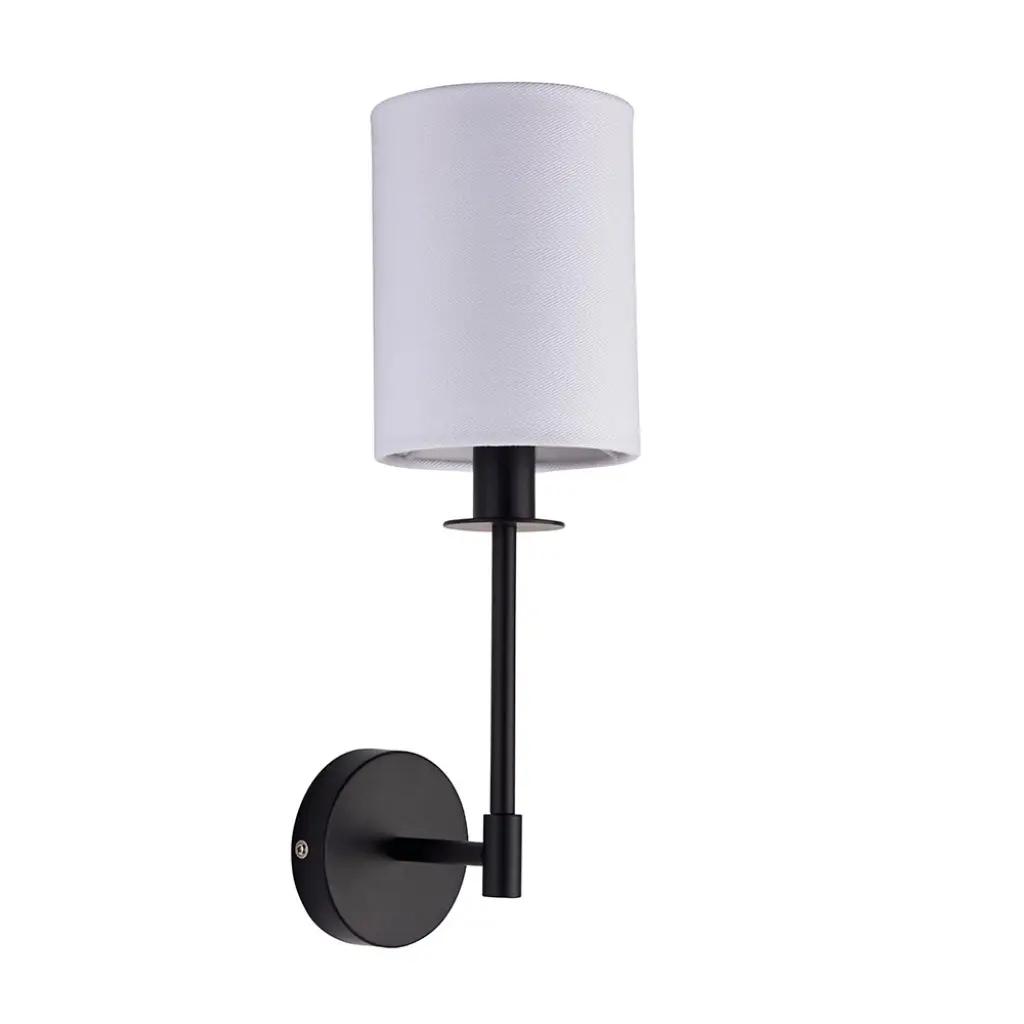 Sancerre Matt Black Wall Light C/W White Shade