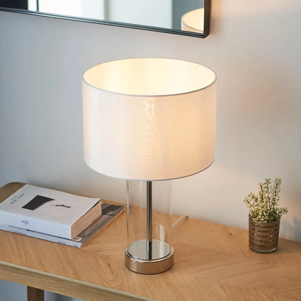Lessina Small Bright Nickel Touch Table Lamp