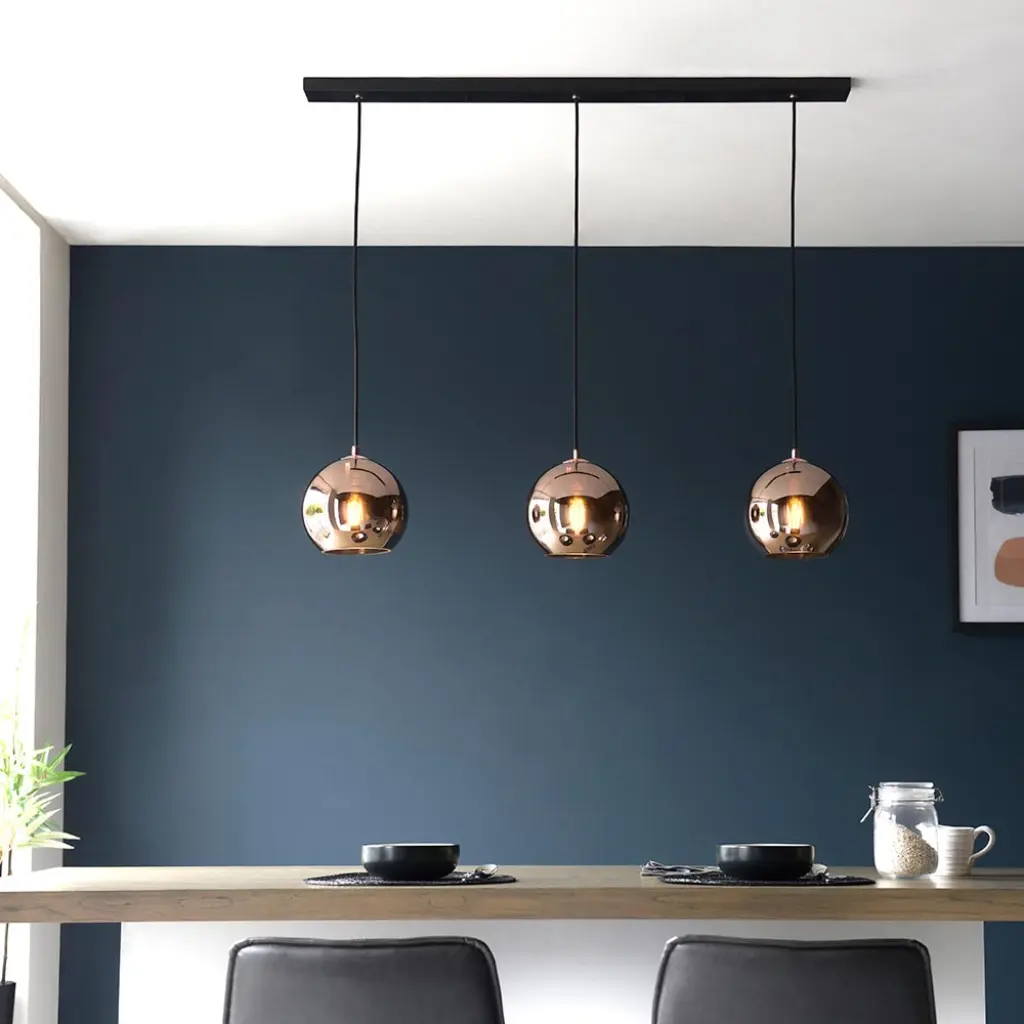 Boli 3 Light Linear Pendant in Copper Finish