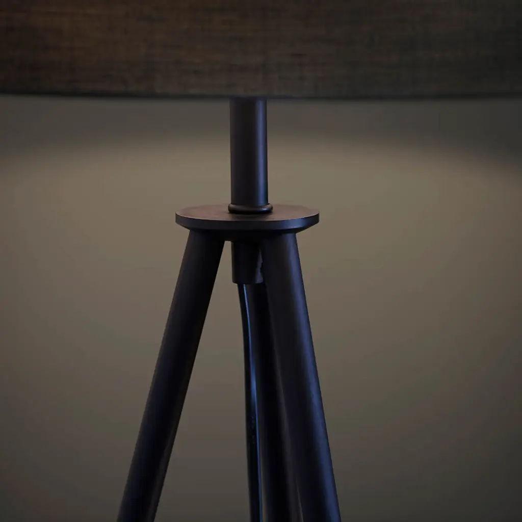 Black Tripod Floor Lamp C/W Shade