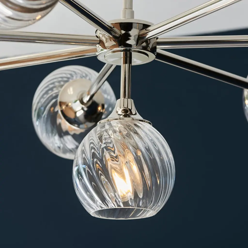 Allegra 8 Light Pendant in Bright Nickel