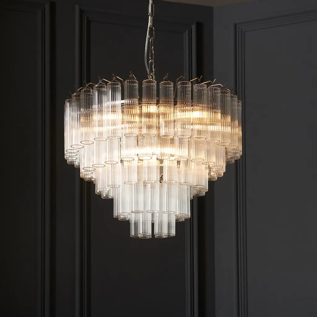 Toulouse 12 Light Pendant in Polished Nickel