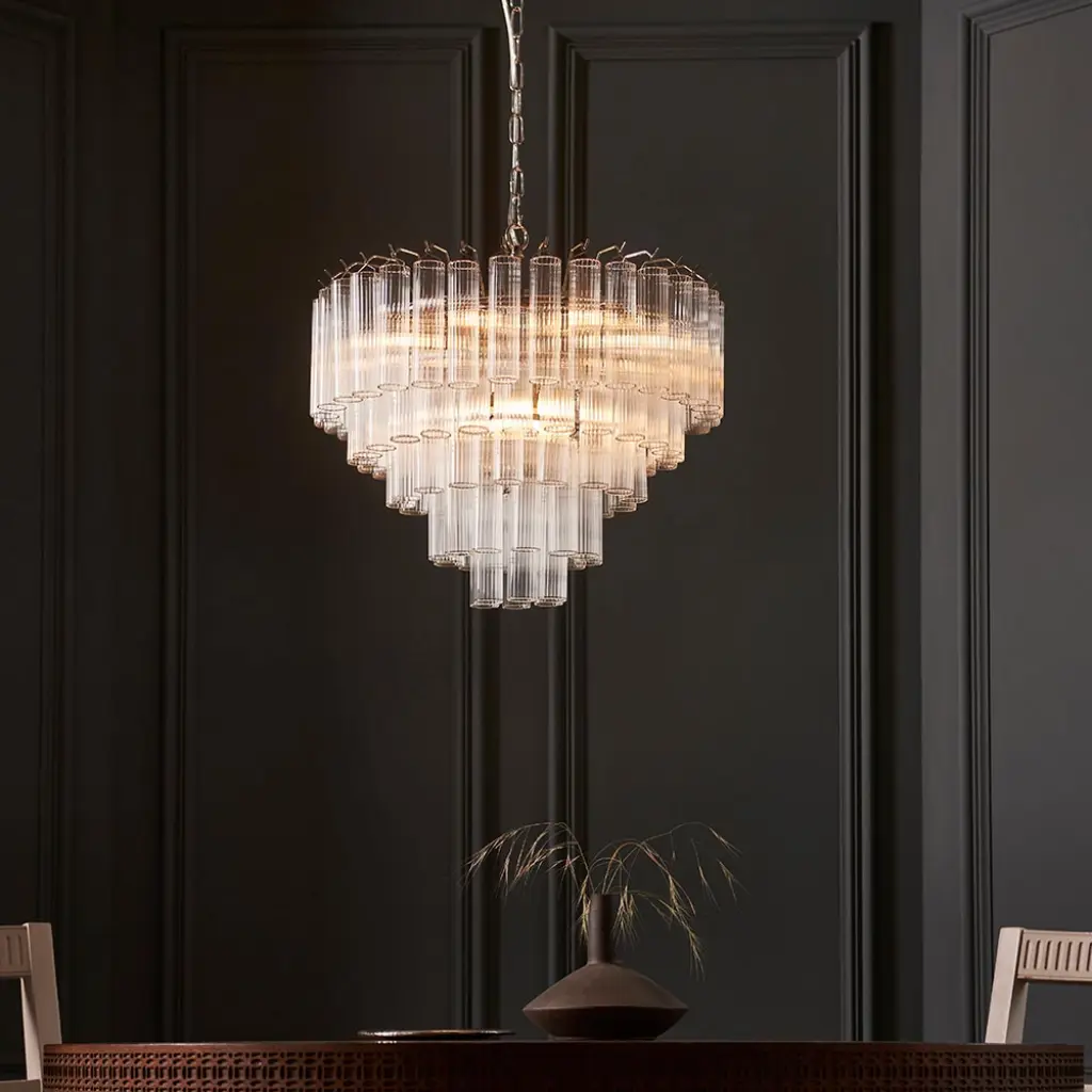 Toulouse 12 Light Pendant in Polished Nickel