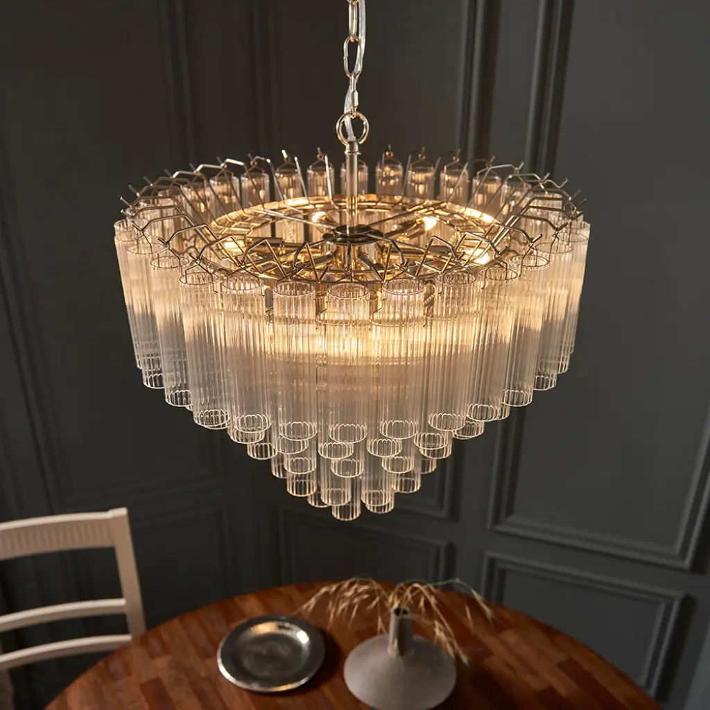 Toulouse 12 Light Pendant in Polished Nickel