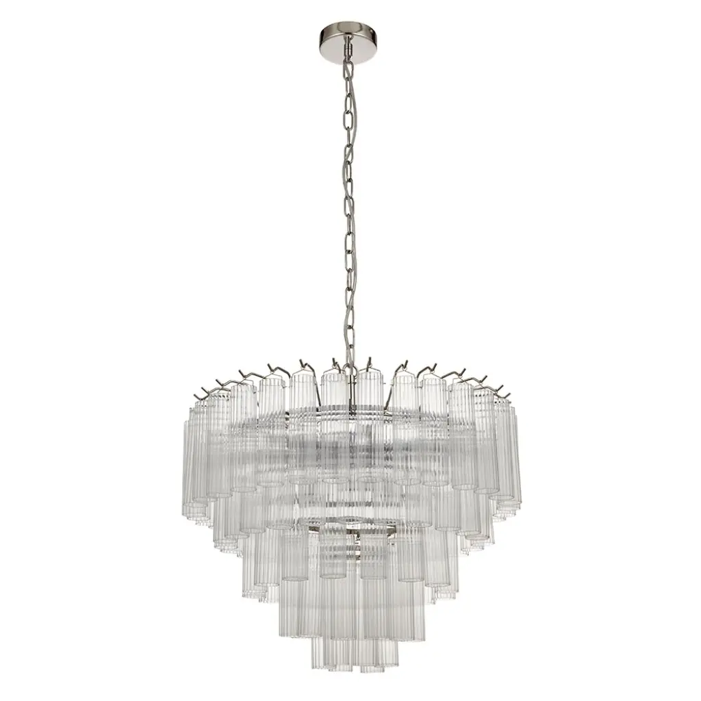 Toulouse 12 Light Pendant in Polished Nickel