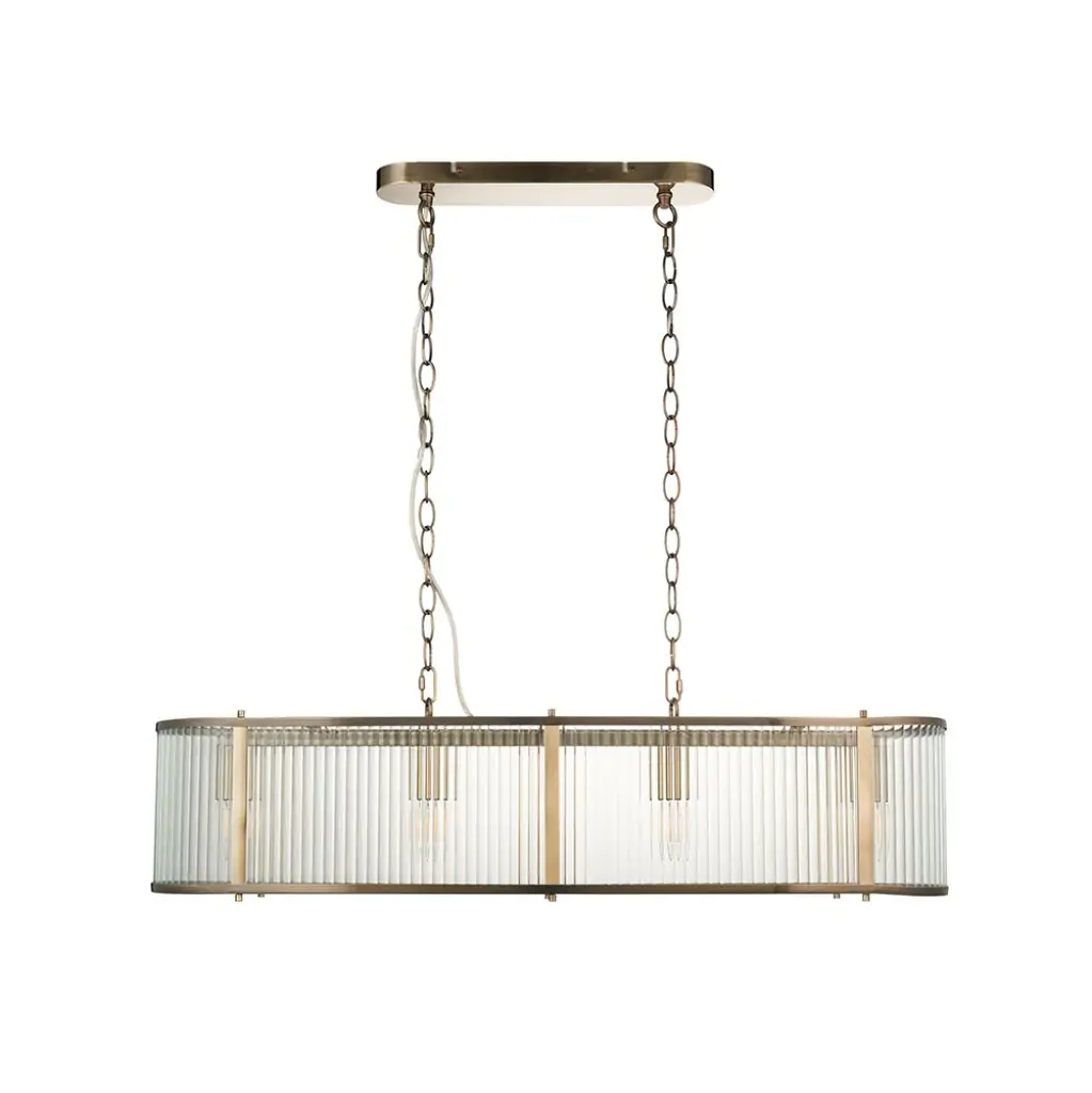 Ridgeton 4 Light Linear Pendant in Antique Brass