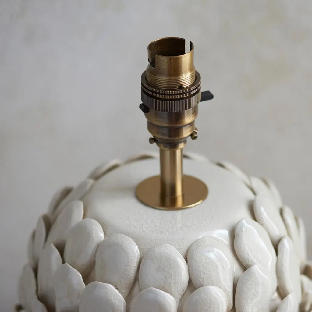 Layered Cream Leaf Table Lamp Base Only