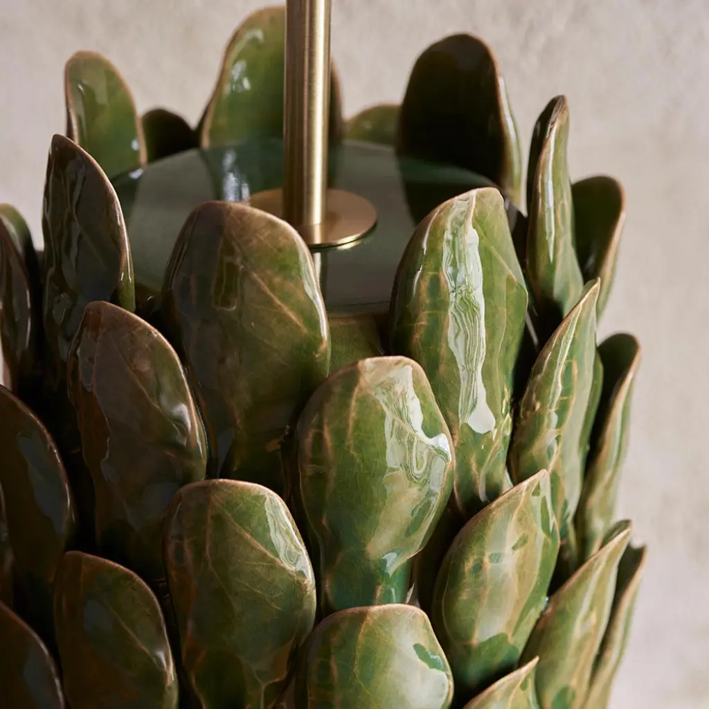 Layered Green Leaf Table Lamp Base Only