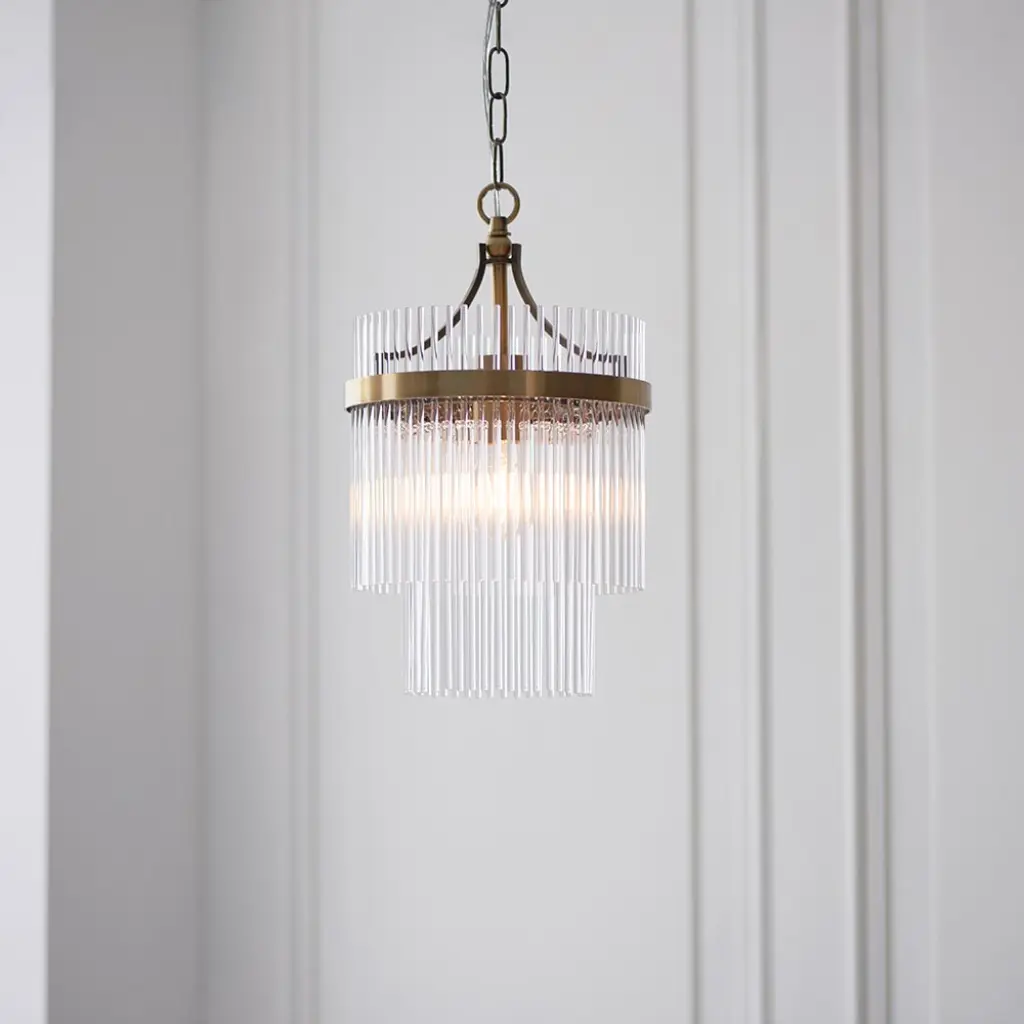 Marietta Single Pendant in Antique Brass