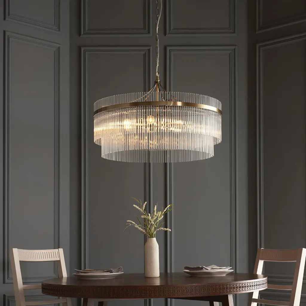 Marietta Grand 7 Light Pendant n Antique Brass