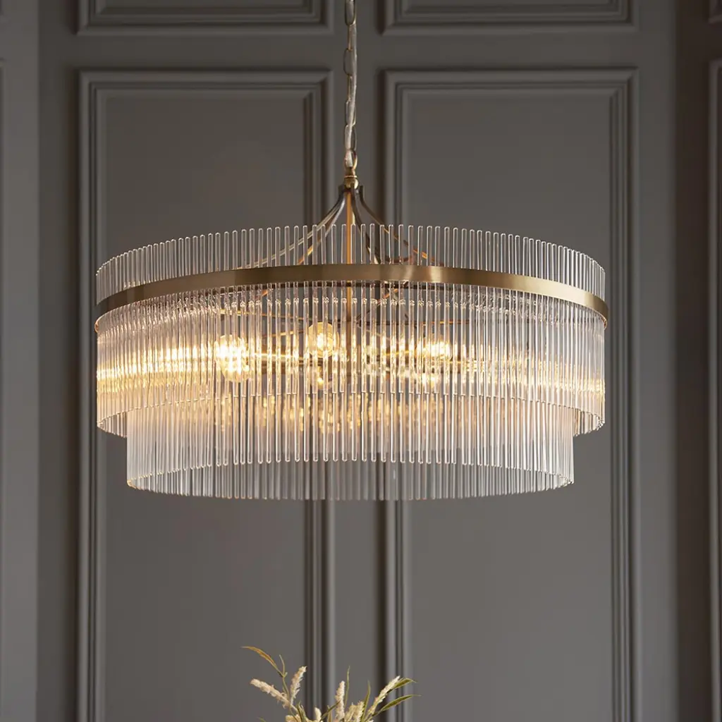 Marietta Grand 7 Light Pendant n Antique Brass