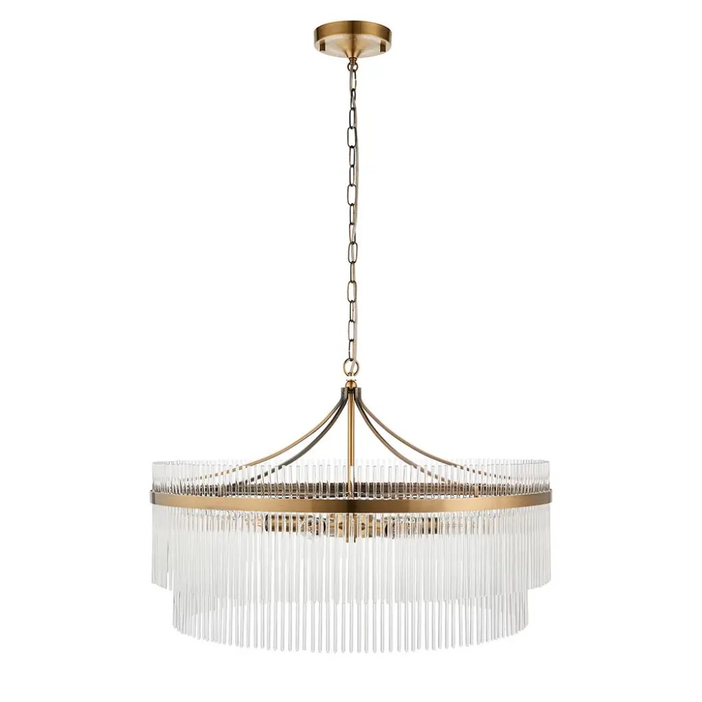 Marietta Grand 7 Light Pendant n Antique Brass