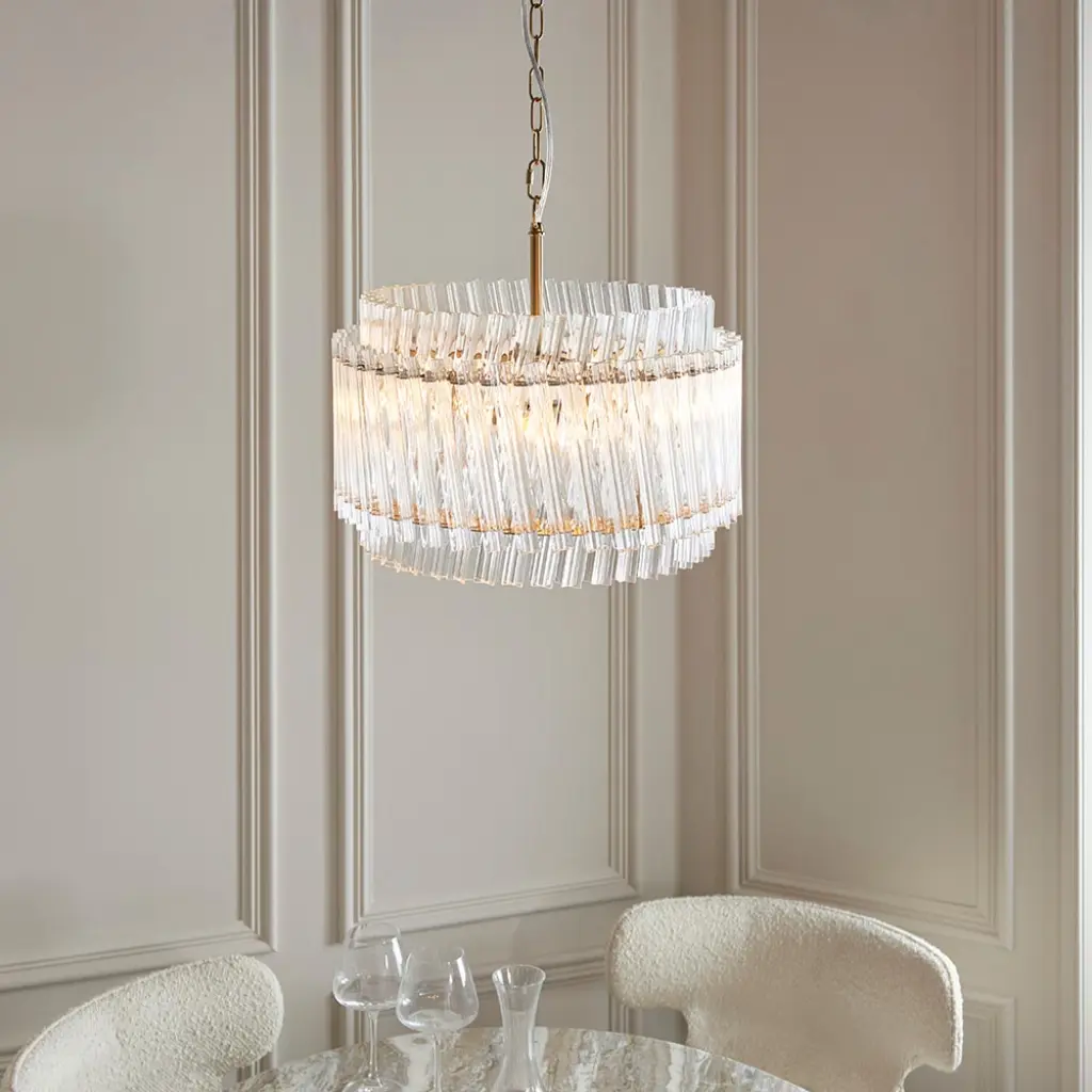 Brenda Aged Brass 3 Light Ceiling Pendant
