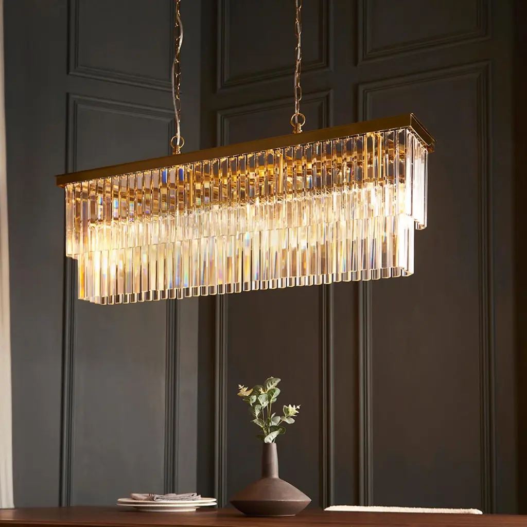Conaston 4 Light Linear Pendant in Brass