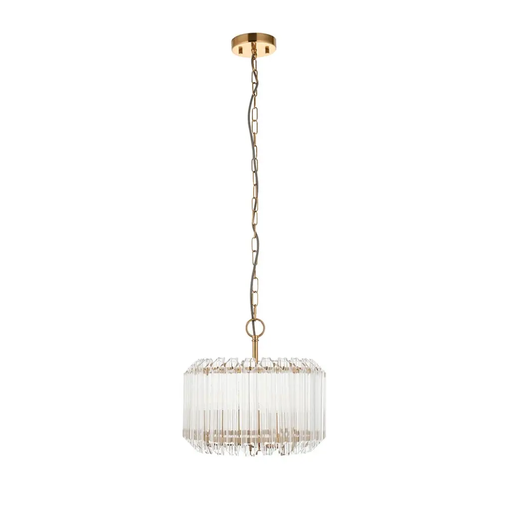 Valentina 3 Light Aged Brass Ceiling Pendant