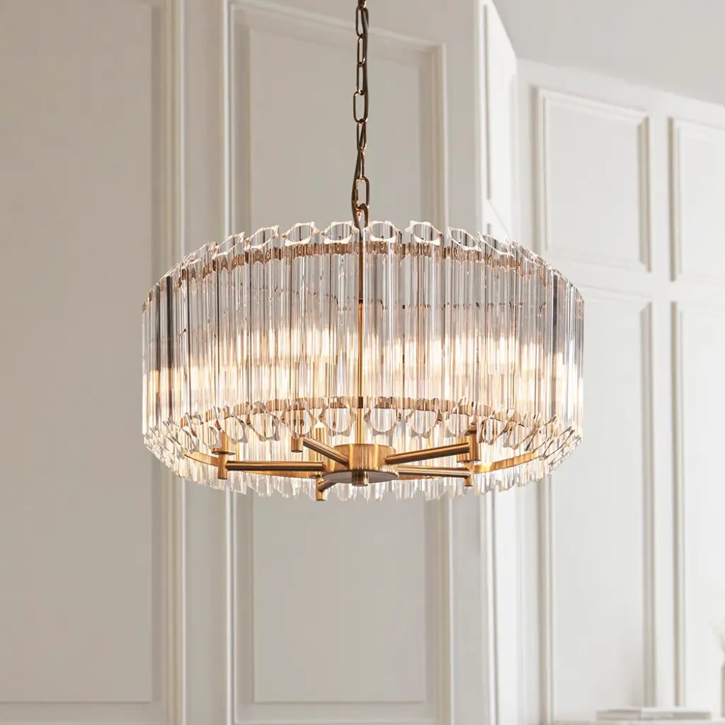 Valentina 5 Light Aged Brass Ceiling Pendant