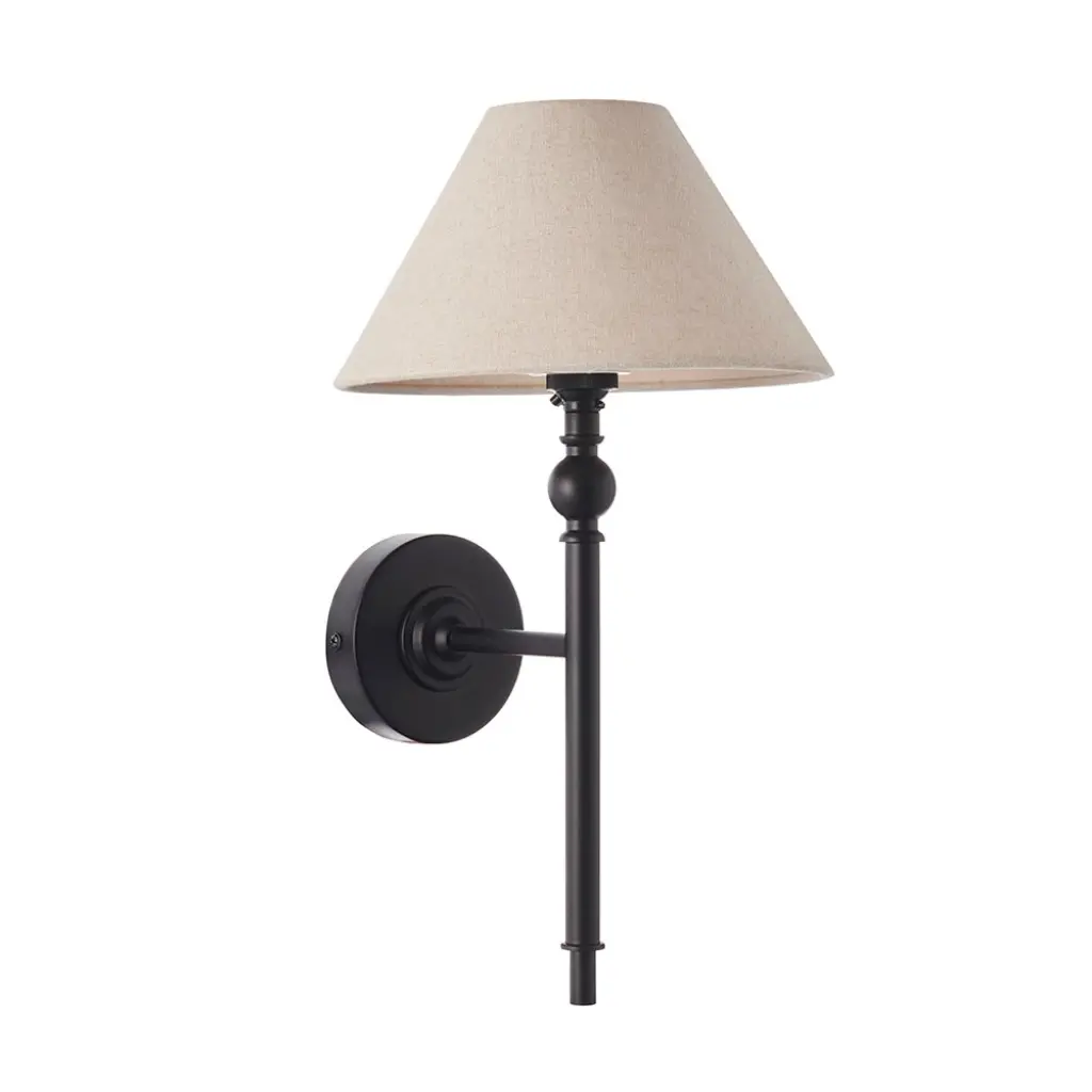 Lille Matt Black Wall Light C/W Shade
