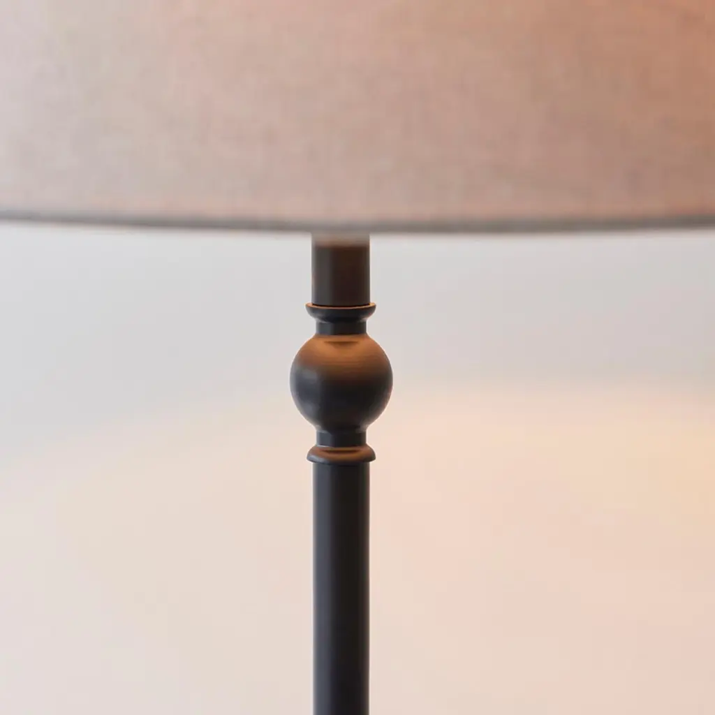 Lille Matt Black Floor Lamp C/W Shade