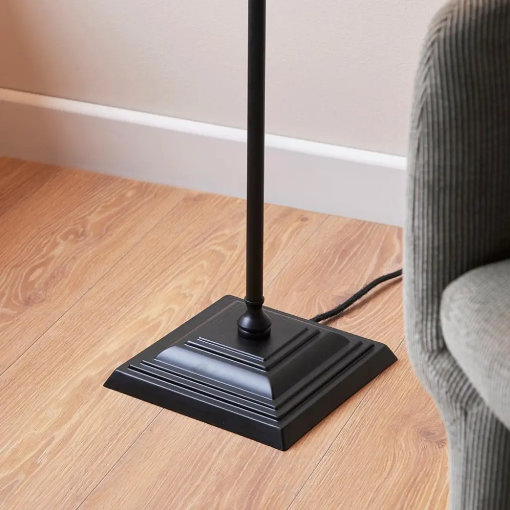 Lille Matt Black Floor Lamp C/W Shade