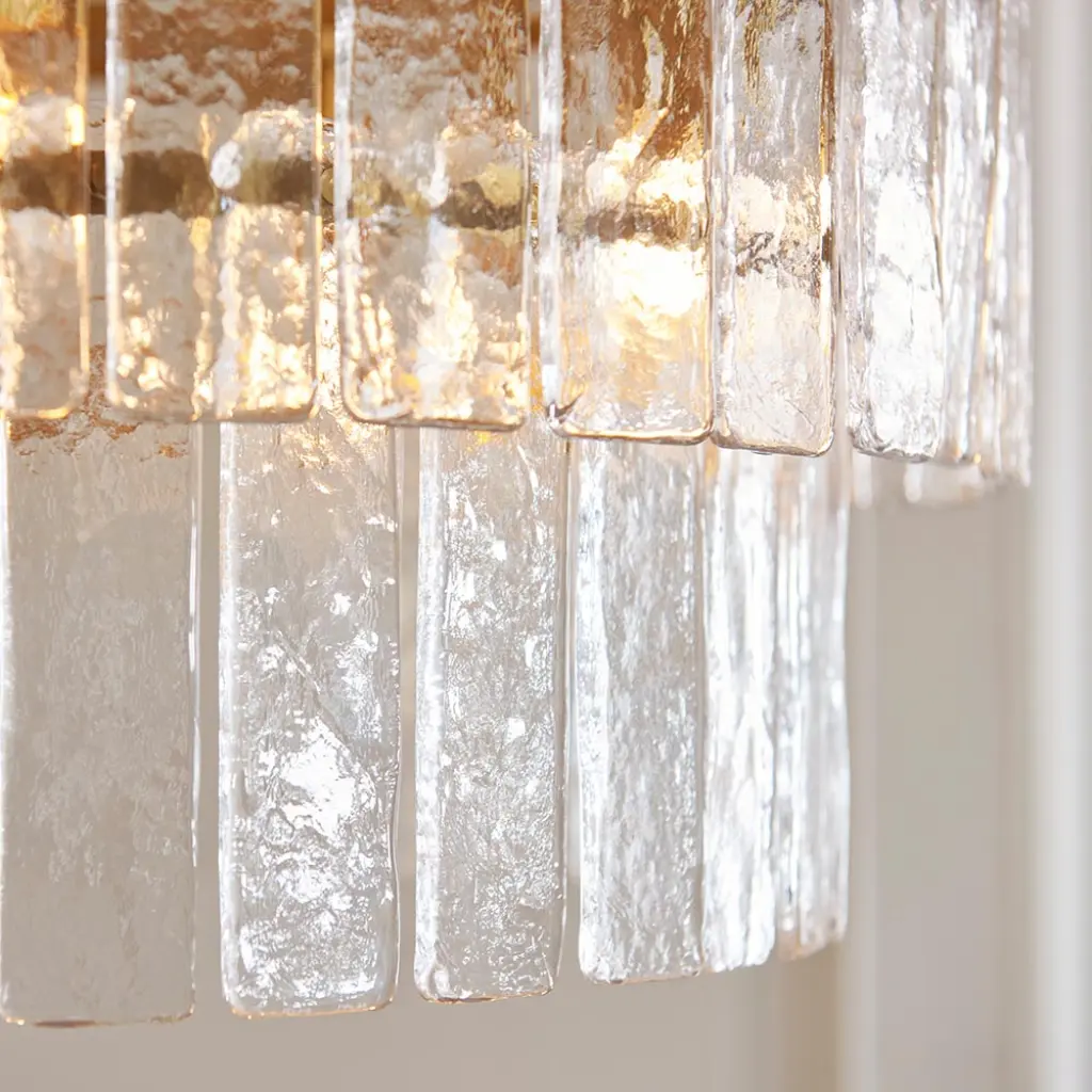 Karine Tiered 5 Light Pendant with Textured Glass