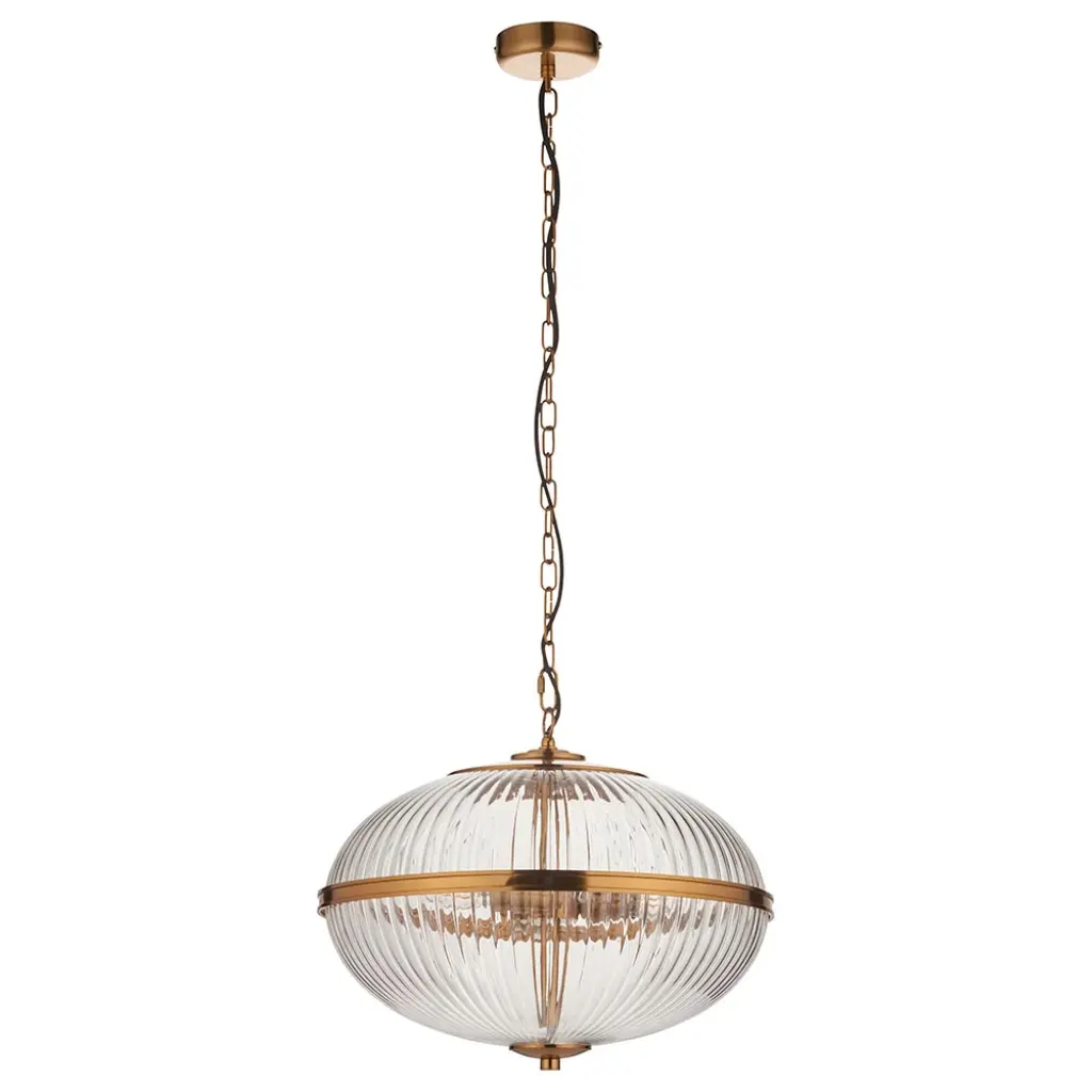 Somerset 3 Light Ceiling Pendant in Brass