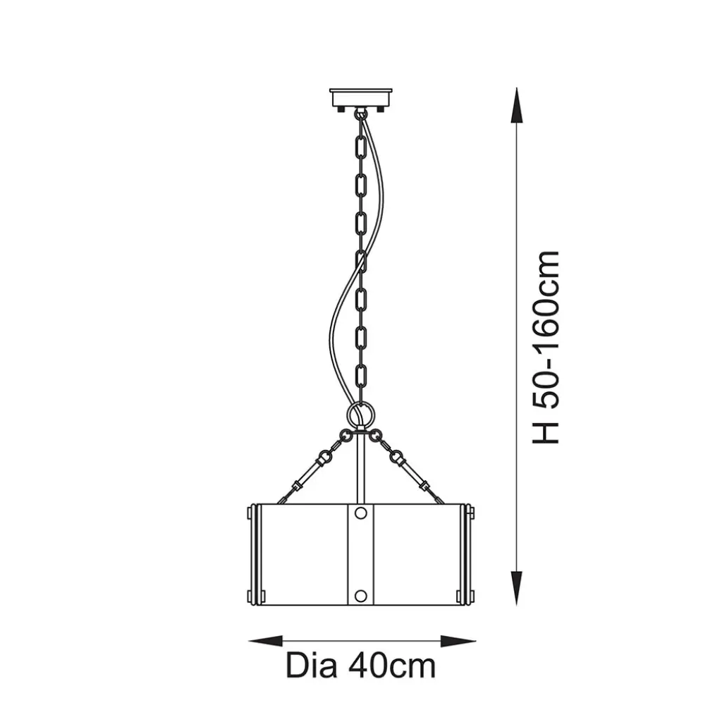 Keller 4 Light Ceiling Pendant with Cylindrical Textured Glass