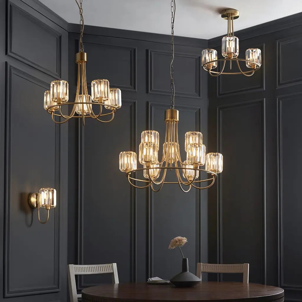 Berenice Tiered Antique Brass 9 Light Pendant