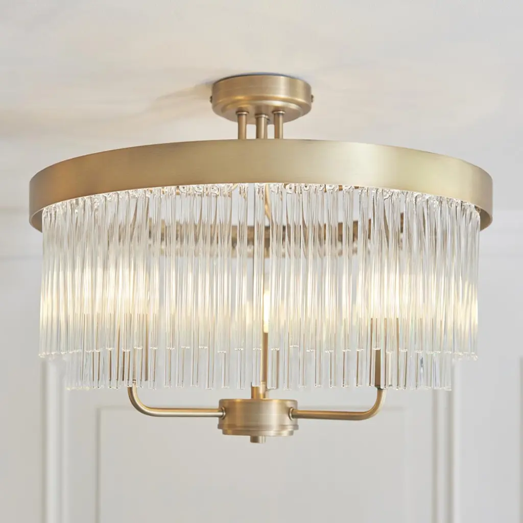 Clermont Antique Brass Semi Flush Fitting