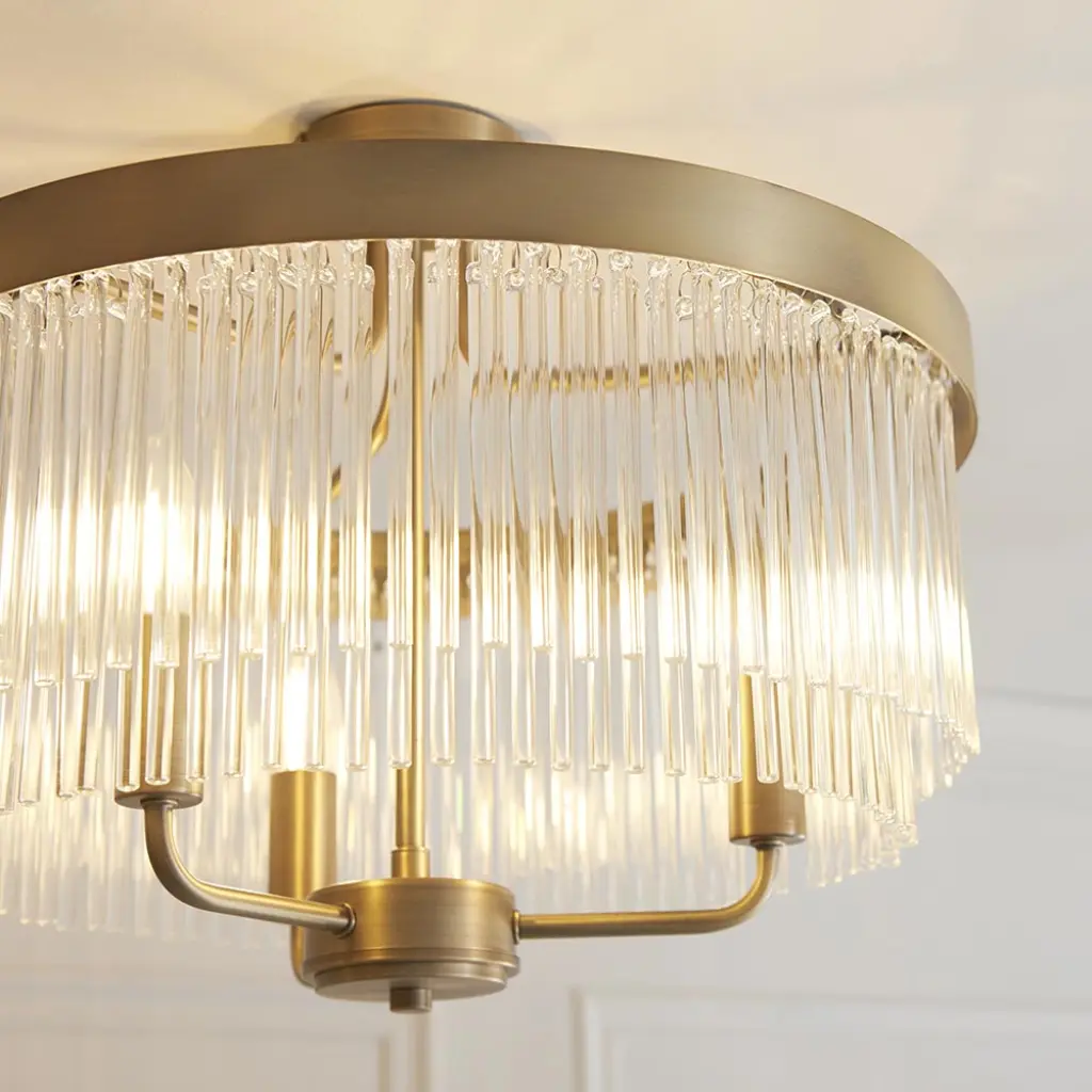 Clermont Antique Brass Semi Flush Fitting