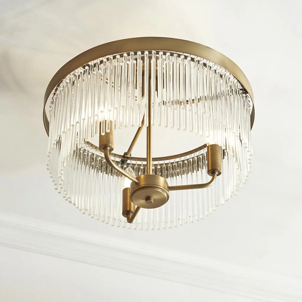 Clermont Antique Brass Semi Flush Fitting