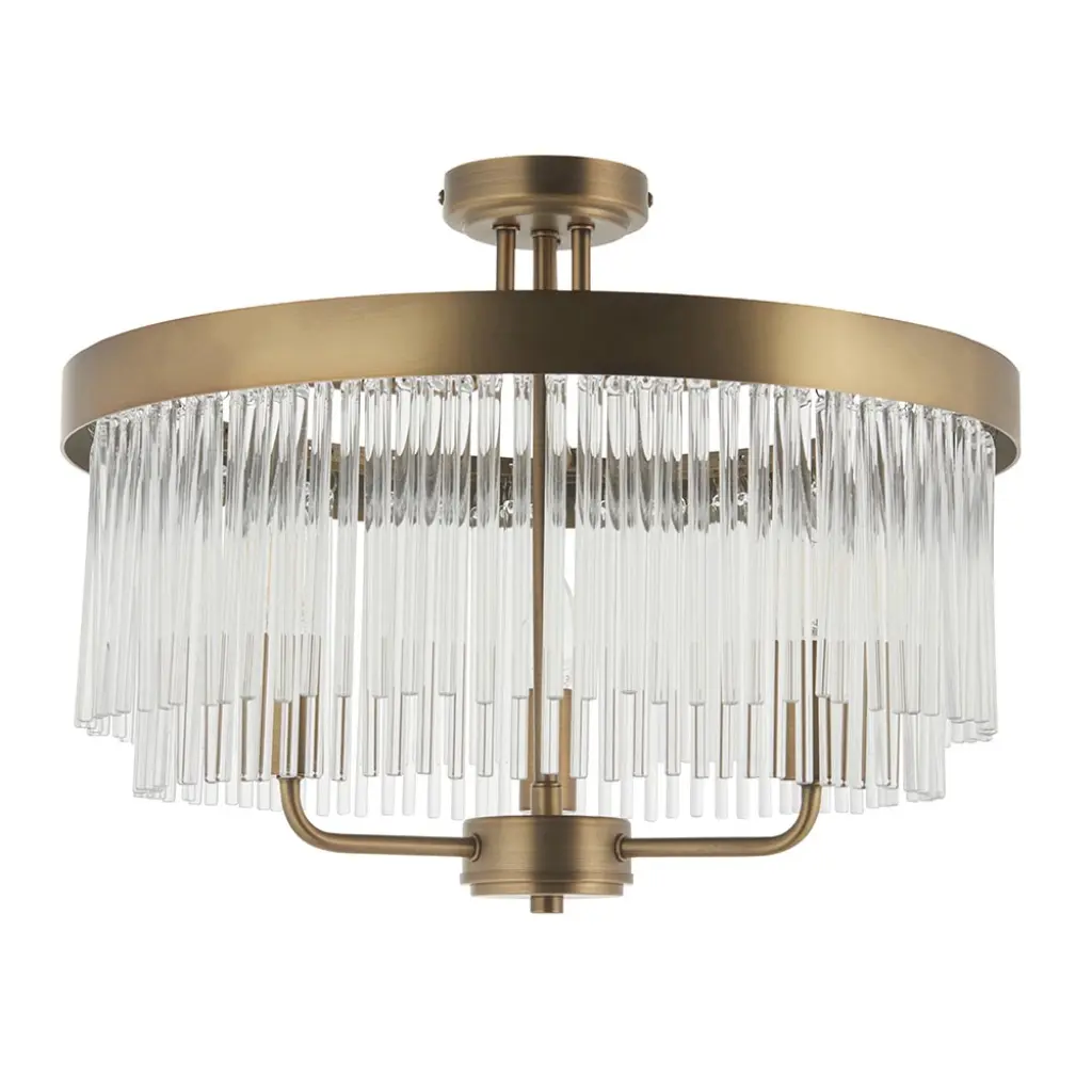 Clermont Antique Brass Semi Flush Fitting