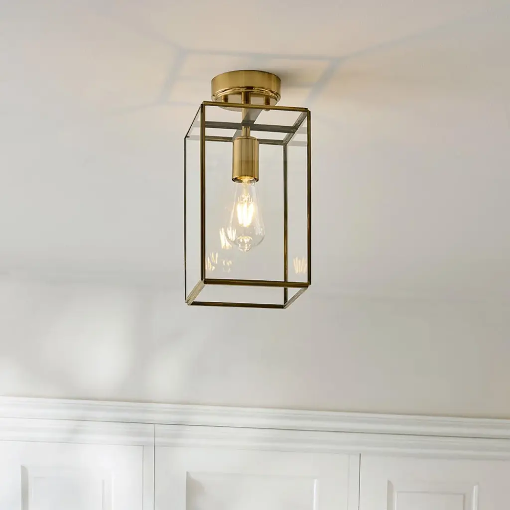 Hammond Brushed Brass & Glass Flush Fitting