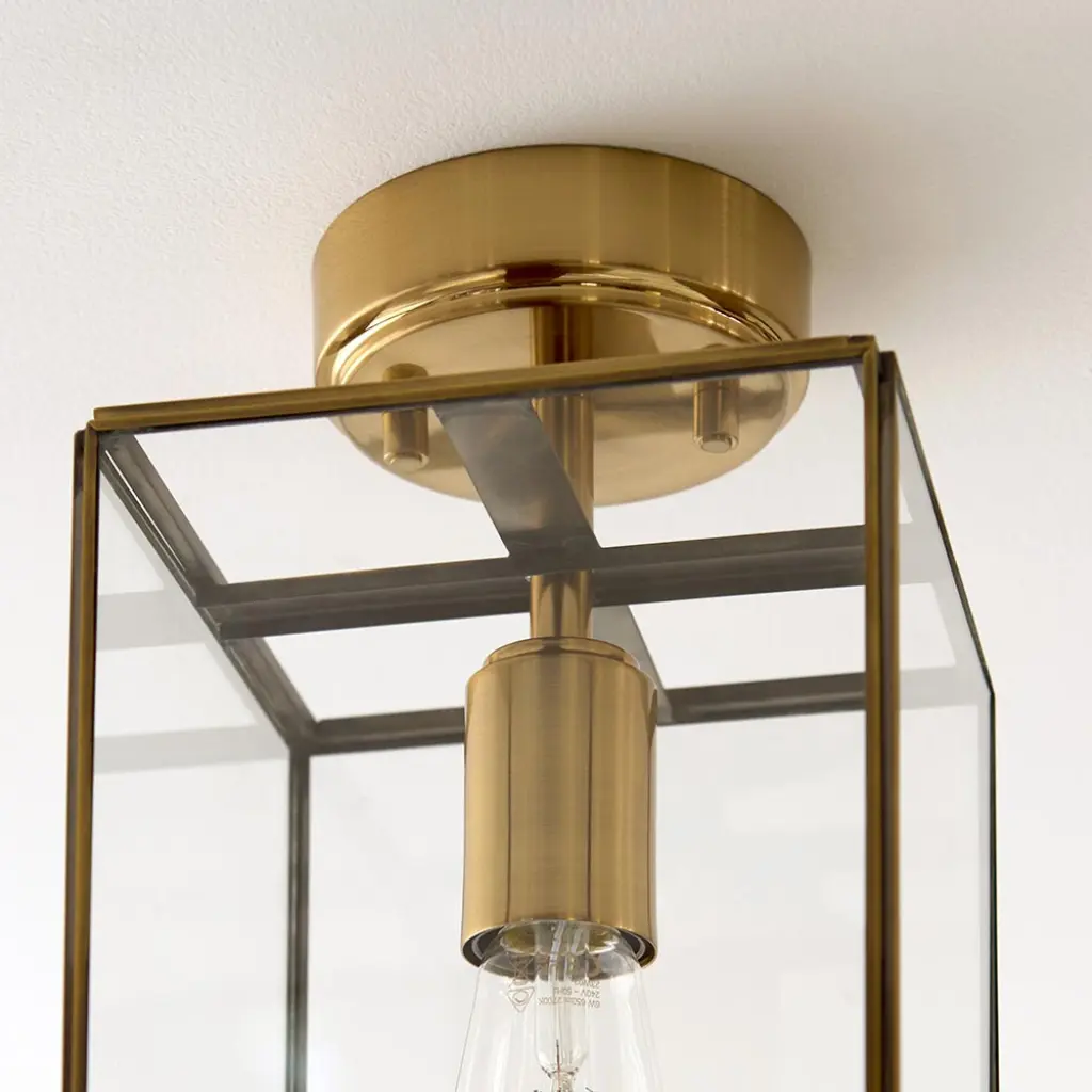 Hammond Brushed Brass & Glass Flush Fitting