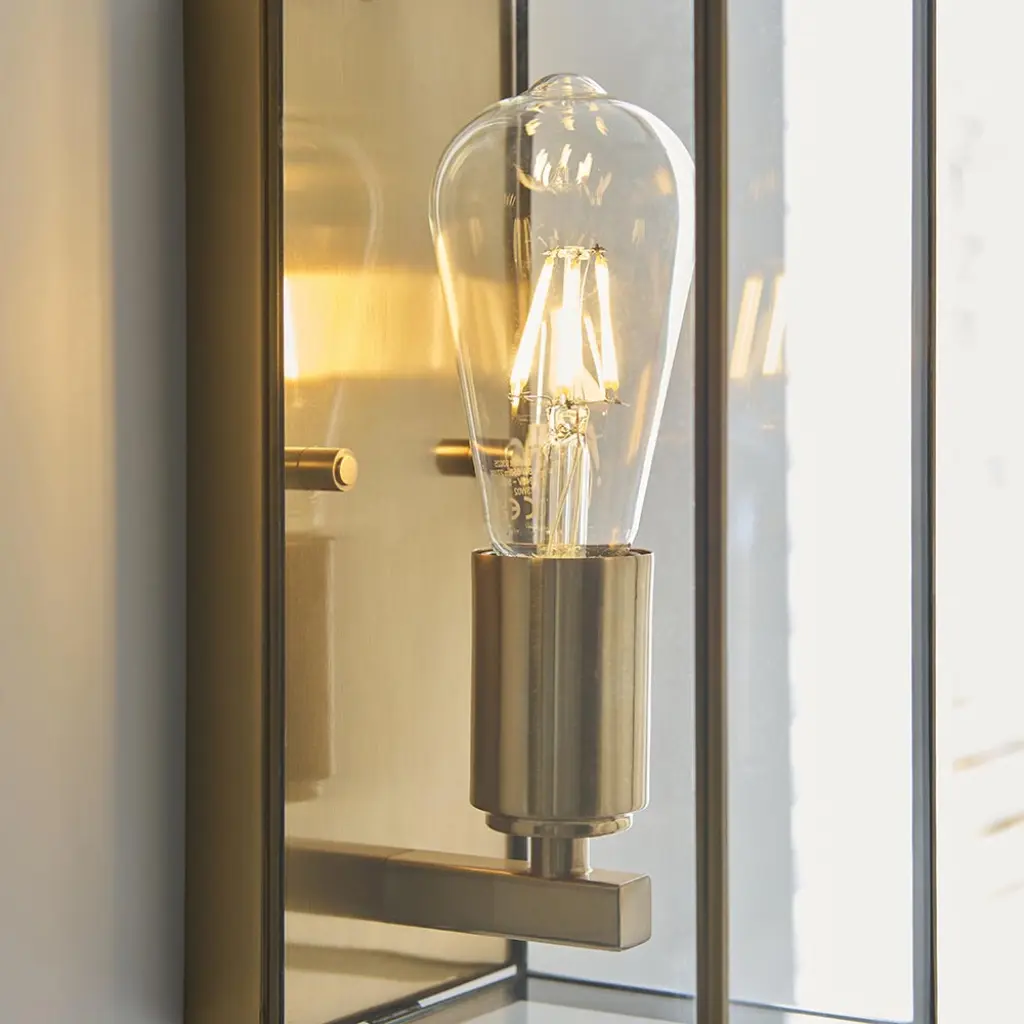 Hammond Brushed Brass & Glass Wall Light