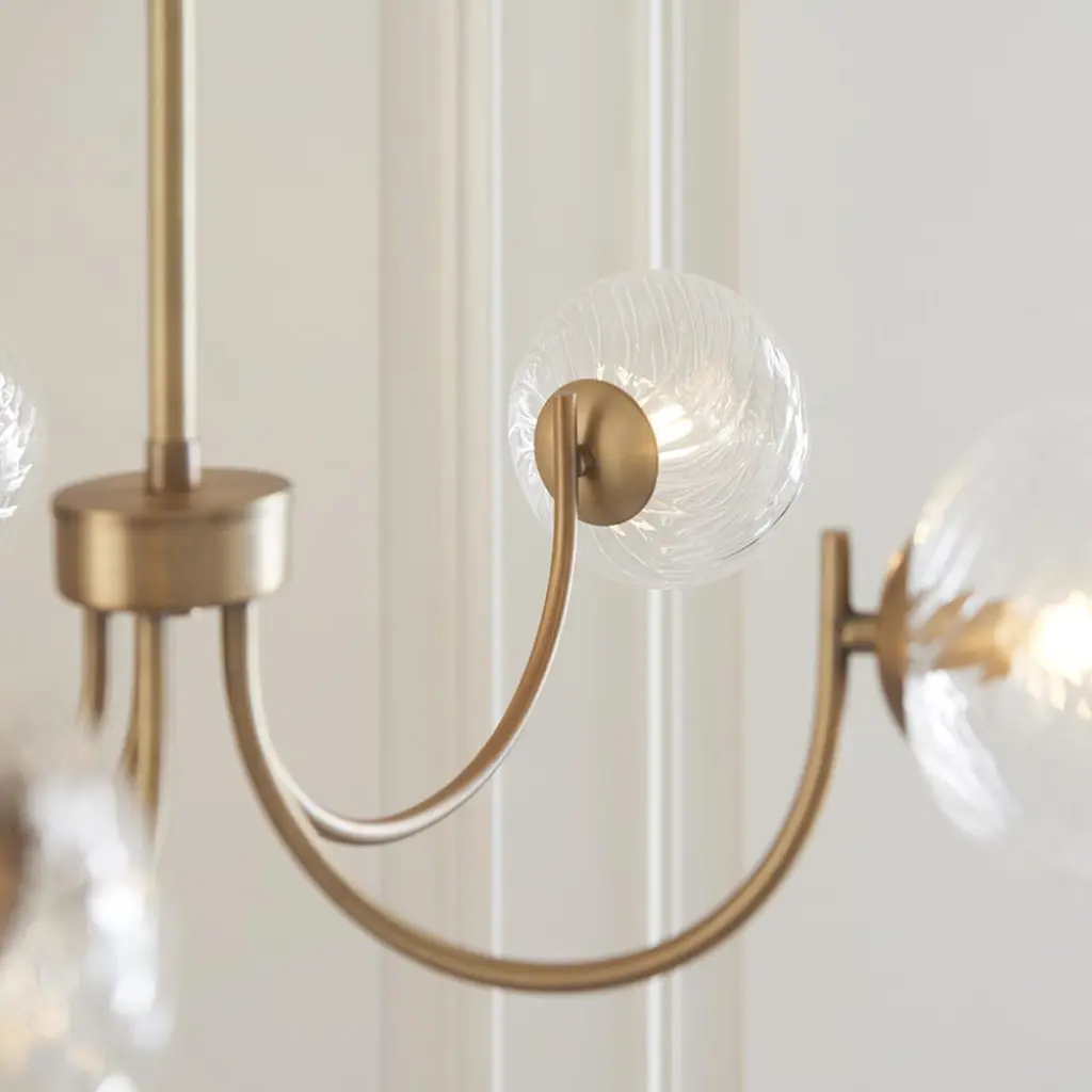 Hague Antique Brass 5 Light Ceiling Pendant