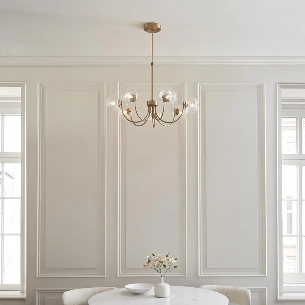 Hague Antique Brass 7 Light Ceiling Pendant