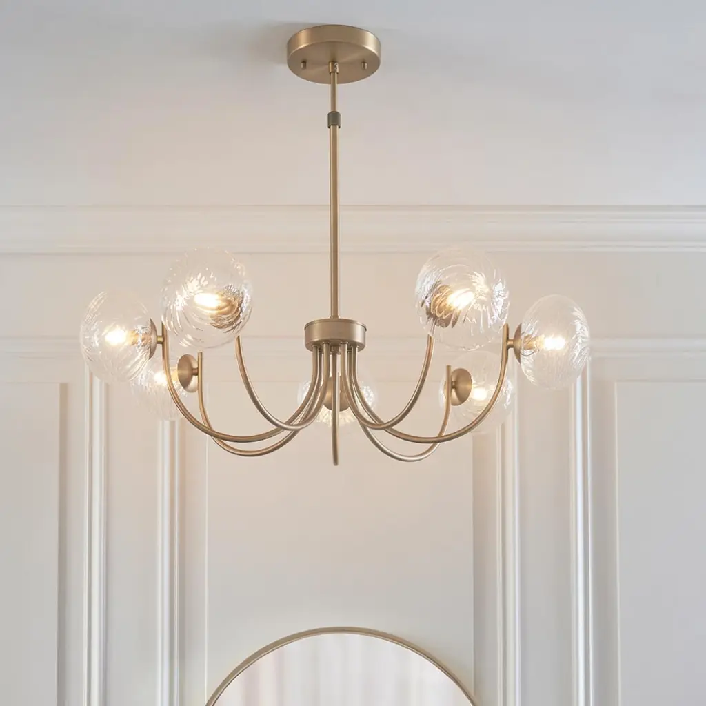 Hague Antique Brass 7 Light Ceiling Pendant