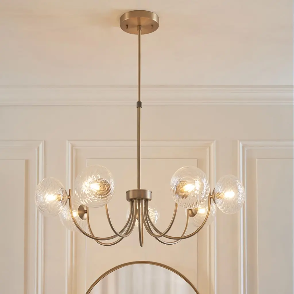 Hague Antique Brass 7 Light Ceiling Pendant