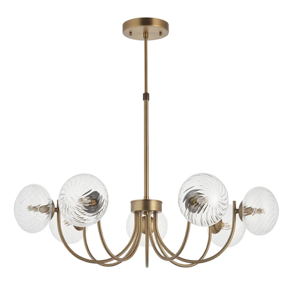 Hague Antique Brass 7 Light Ceiling Pendant