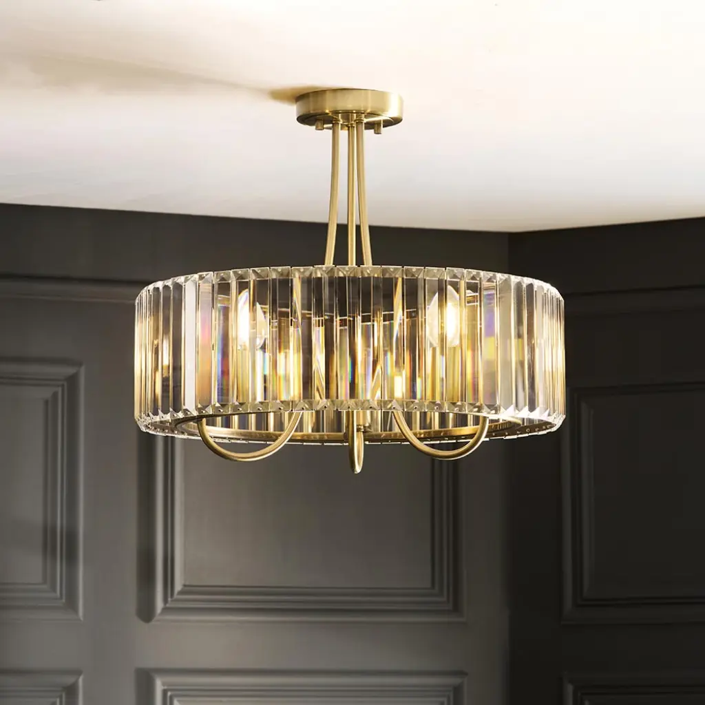 Visconti Antique Brass Semi Flush Fitting