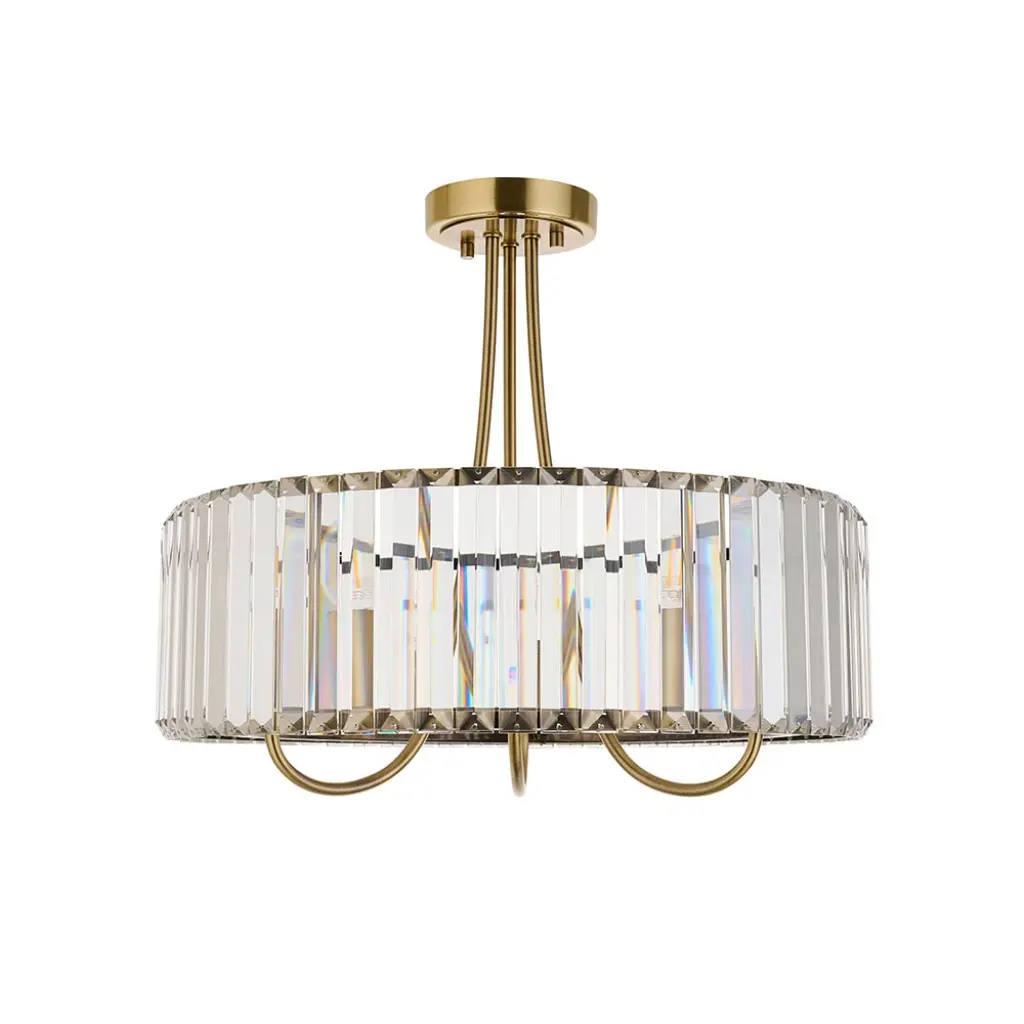 Visconti Antique Brass Semi Flush Fitting