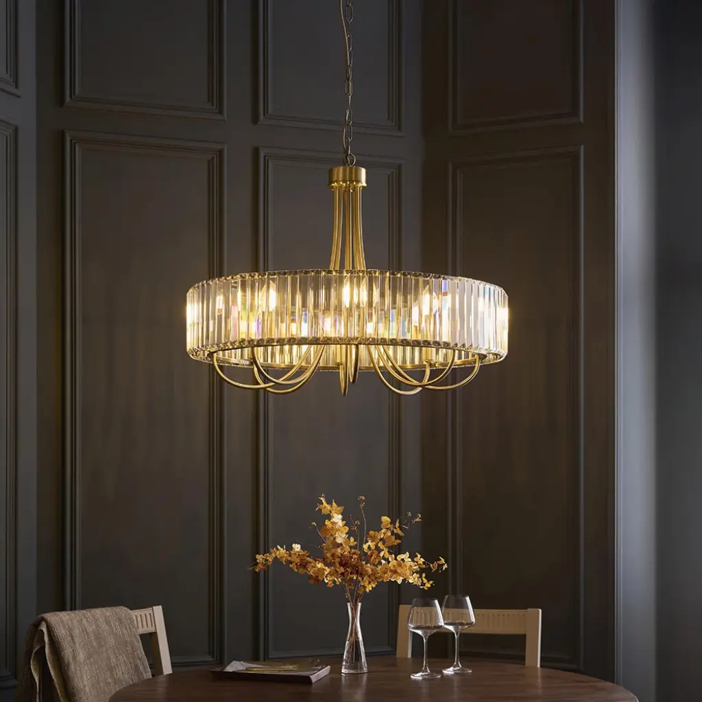 Visconti Antique Brass 8 Light Pendant
