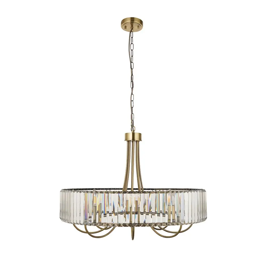 Visconti Antique Brass 8 Light Pendant