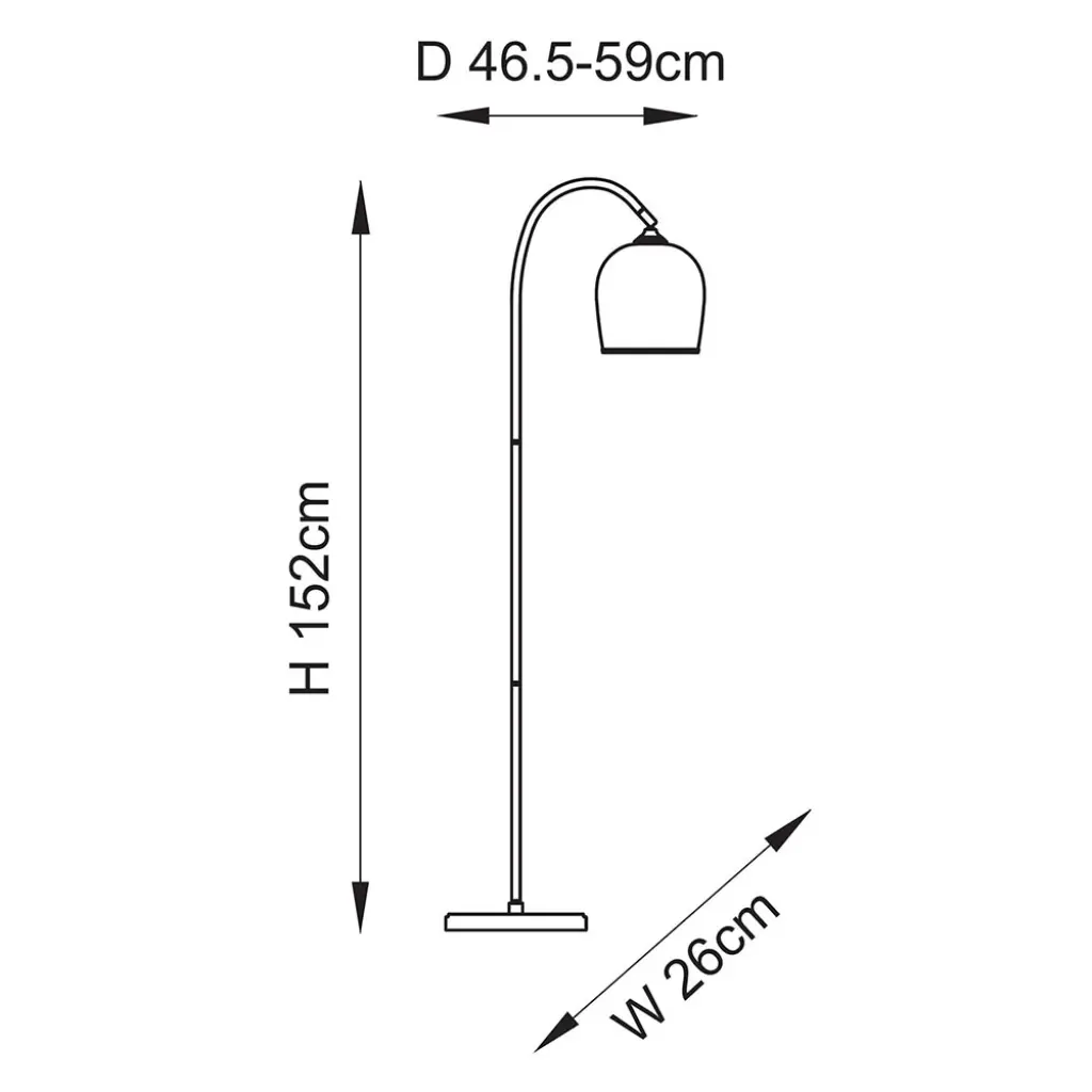 Ashcroft Brass Floor Lamp with Clear Glass Shade
