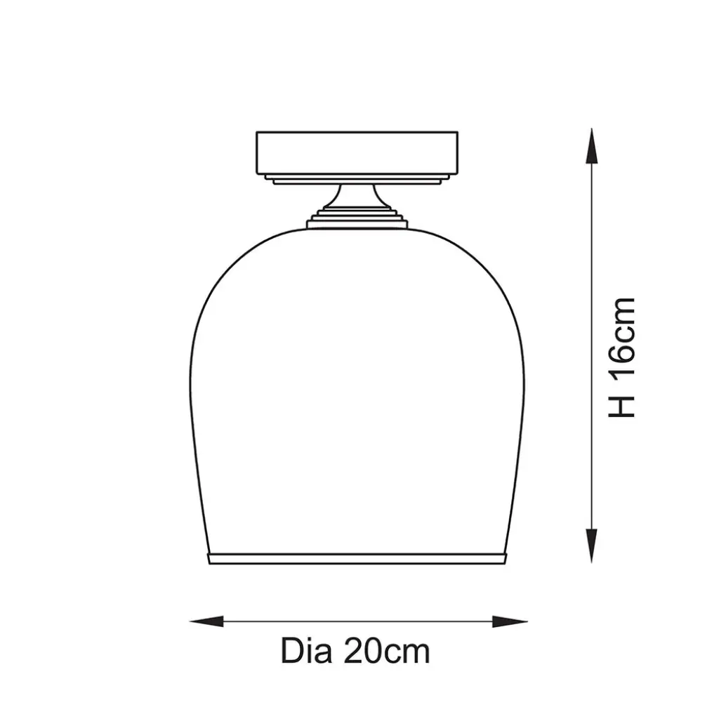 Ashcroft Brass Flush Fitting with Clear Glass Shade