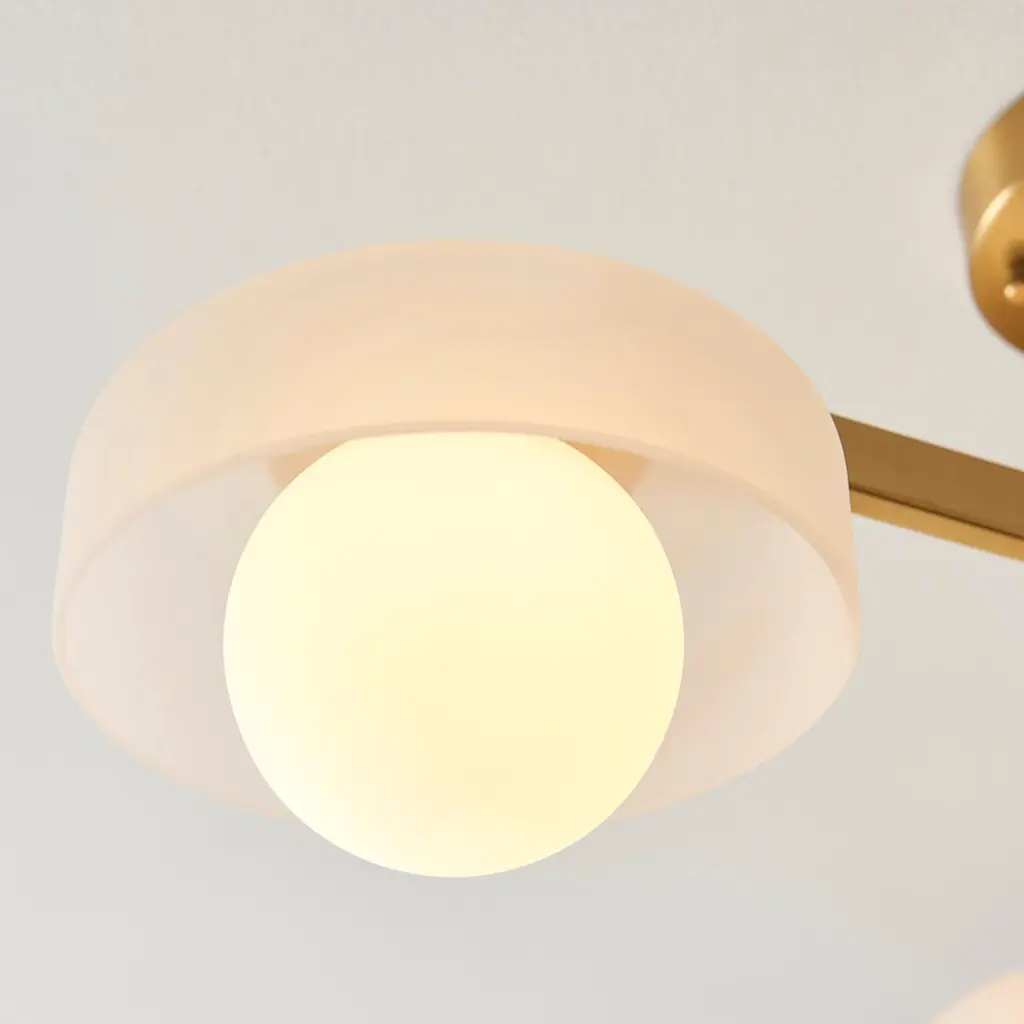 Boss 3 Light Semi Flush Fitting in Brushed Brass